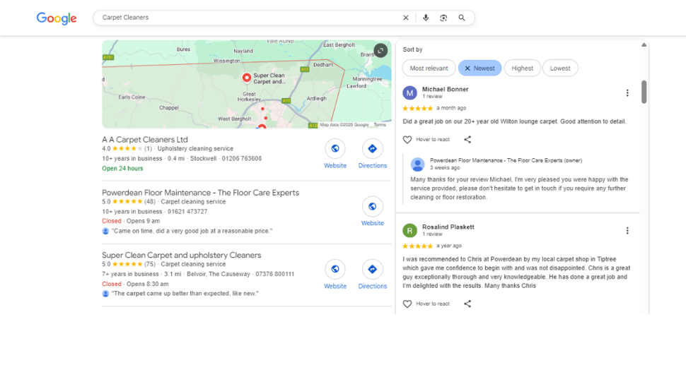 Carpet cleaners company reviews