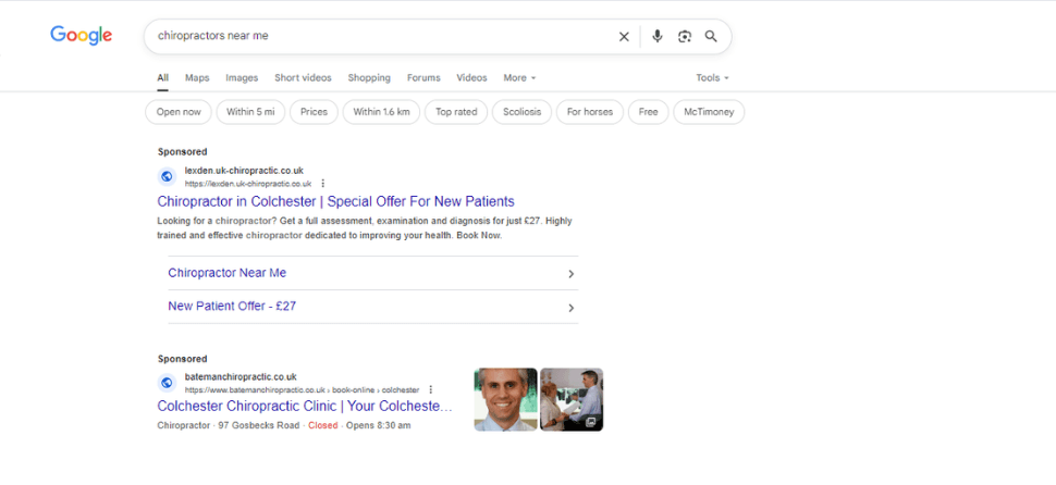 Google Ads for Chiropractors