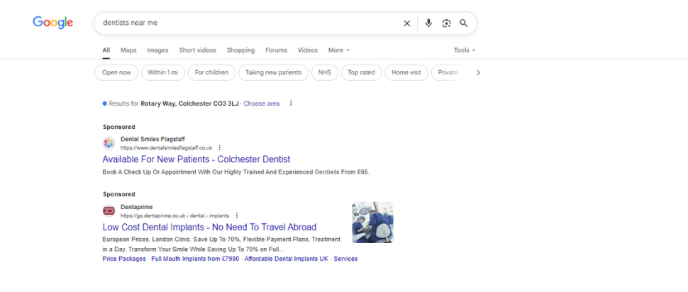 Google Ads for Dentits