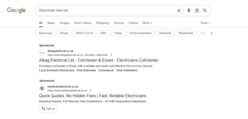 Google Ads for Electricians