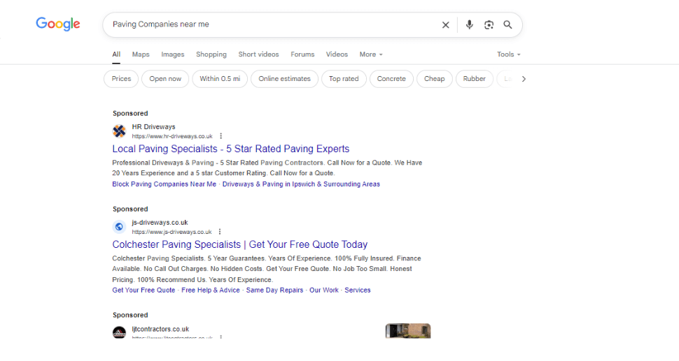 Google Ads for Paving Companies