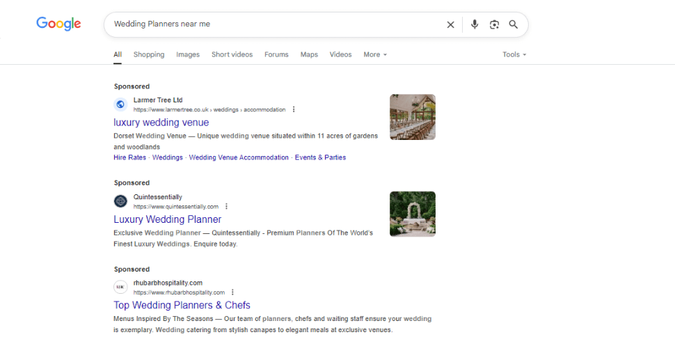 Google Ads for Wedding Planners