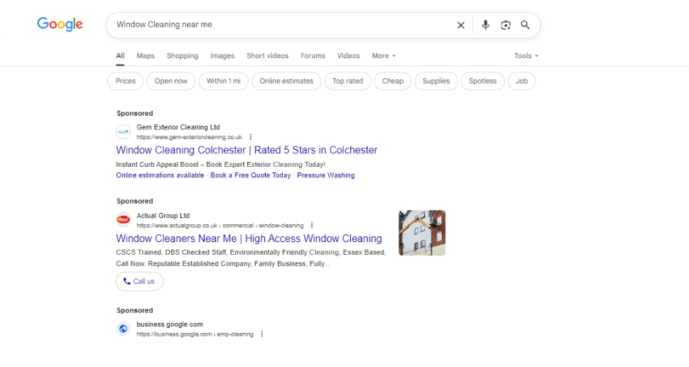 Google Ads for Window Cleaning Companies