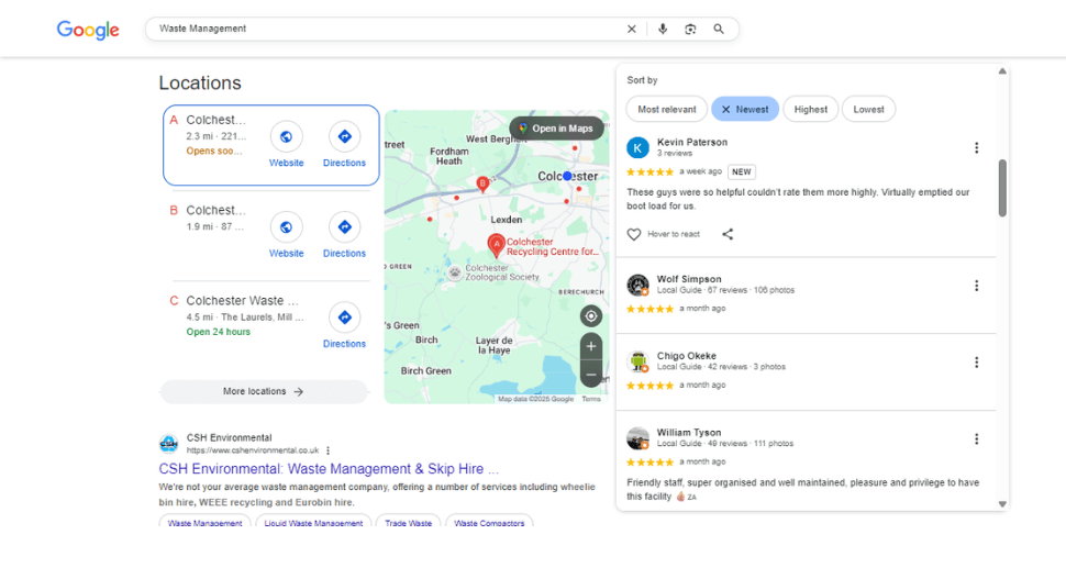 Waste management company reviews
