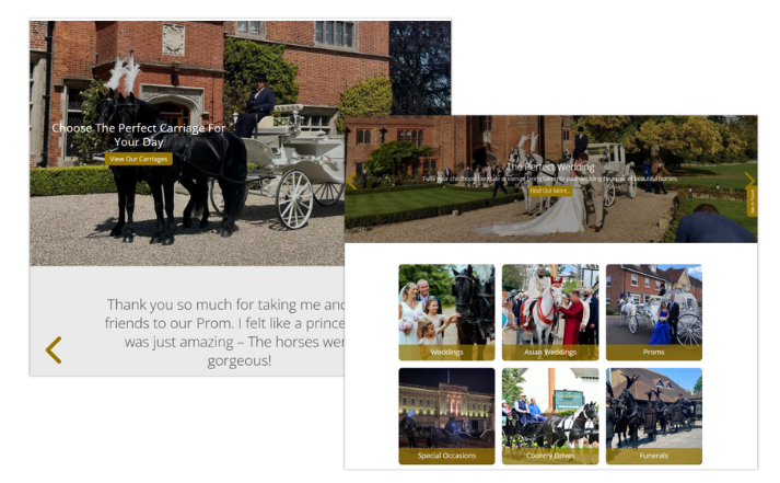 Layer Marney Horse Drawn Carriages Web Design