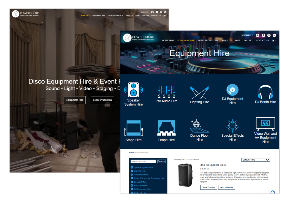 Powerhouse Productions Ltd Web Design