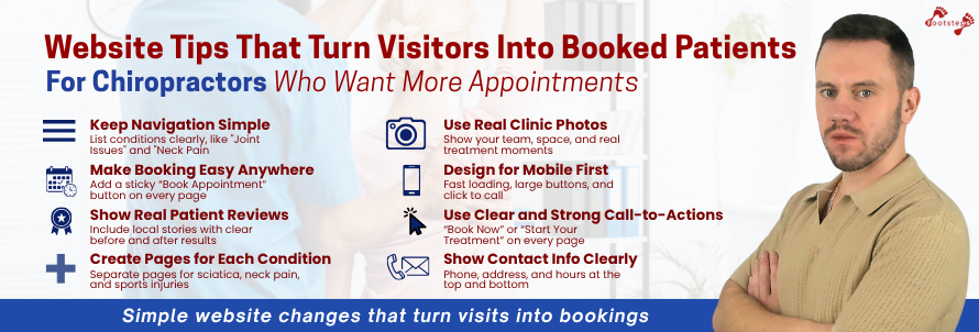 Website Design Tips That Turn Visitors Into Booked Patients For Chiropractors Who Want More Appointments